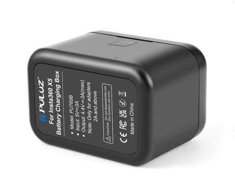 For Insta360 X5 PULUZ Dual-Batteries Charging Box Battery & Memory Card Storage Case