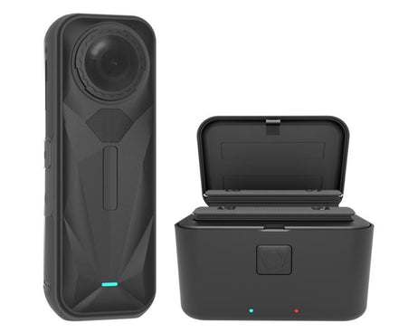 For Insta360 X5 PULUZ Dual-Batteries Charging Box Battery & Memory Card Storage Case