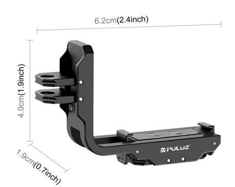For DJI Osmo Action 5 Pro / 4 / 3 PULUZ Vertical Horizontal Shooting Quick Release Metal Magnetic L Bracket, For DJI Osmo Action 5 Pro / 4