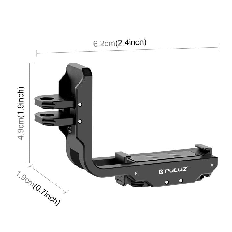 For DJI Osmo Action 5 Pro / 4 / 3 PULUZ Vertical Horizontal Shooting Quick Release Metal Magnetic L Bracket, For DJI Osmo Action 5 Pro / 4