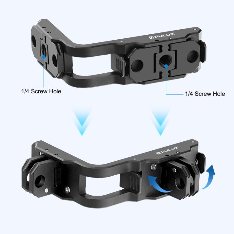 For DJI Osmo Action 5 Pro / 4 / 3 PULUZ Vertical Horizontal Shooting Quick Release Metal Magnetic L Bracket, For DJI Osmo Action 5 Pro / 4