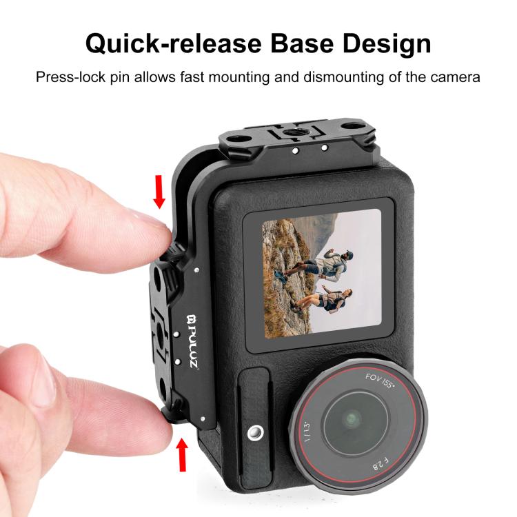 For DJI Osmo Action 5 Pro / 4 / 3 PULUZ Vertical Horizontal Shooting Quick Release Metal Magnetic L Bracket, For DJI Osmo Action 5 Pro / 4