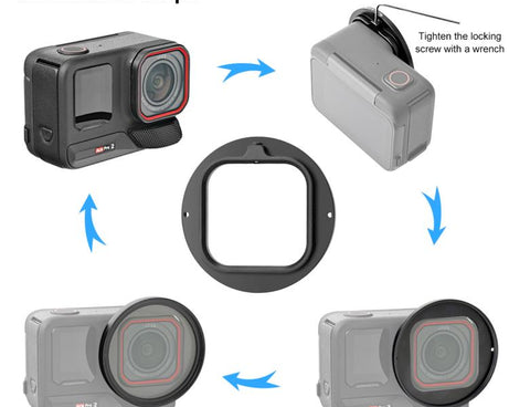 For Insta360 Ace Pro 2 PULUZ 52mm UV Lens Filter Adapter Ring with Lens Cover, For Insta360 Ace Pro 2 Filter Adapter Ring