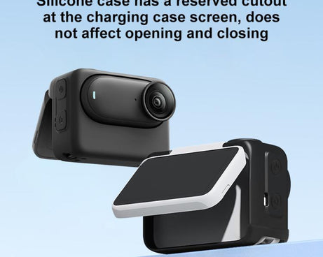 For Insta360 GO 3S PULUZ Camera Charging Box Silicone Cover with Lens Cap & Strap