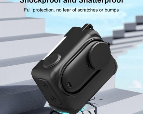 For Insta360 GO 3S PULUZ Camera Charging Box Silicone Cover with Lens Cap & Strap