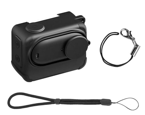 For Insta360 GO 3S PULUZ Camera Charging Box Silicone Cover with Lens Cap & Strap