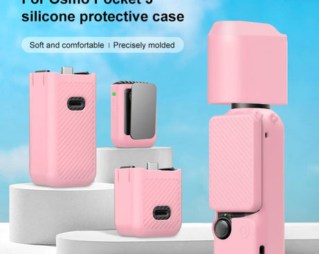 For DJI OSMO Pocket 3 PULUZ 6 in 1 Body Lens Handle Screen Mic Silicone TPU Cover