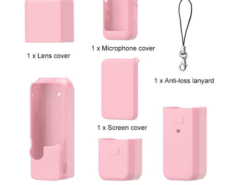 For DJI OSMO Pocket 3 PULUZ 6 in 1 Body Lens Handle Screen Mic Silicone TPU Cover