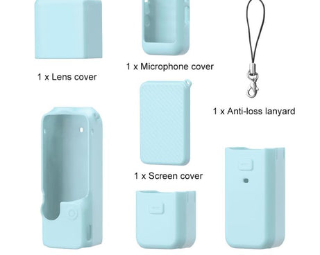 For DJI OSMO Pocket 3 PULUZ 6 in 1 Body Lens Handle Screen Mic Silicone TPU Cover