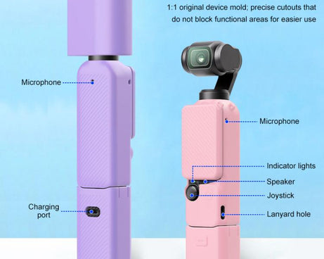 For DJI OSMO Pocket 3 PULUZ 6 in 1 Body Lens Handle Screen Mic Silicone TPU Cover