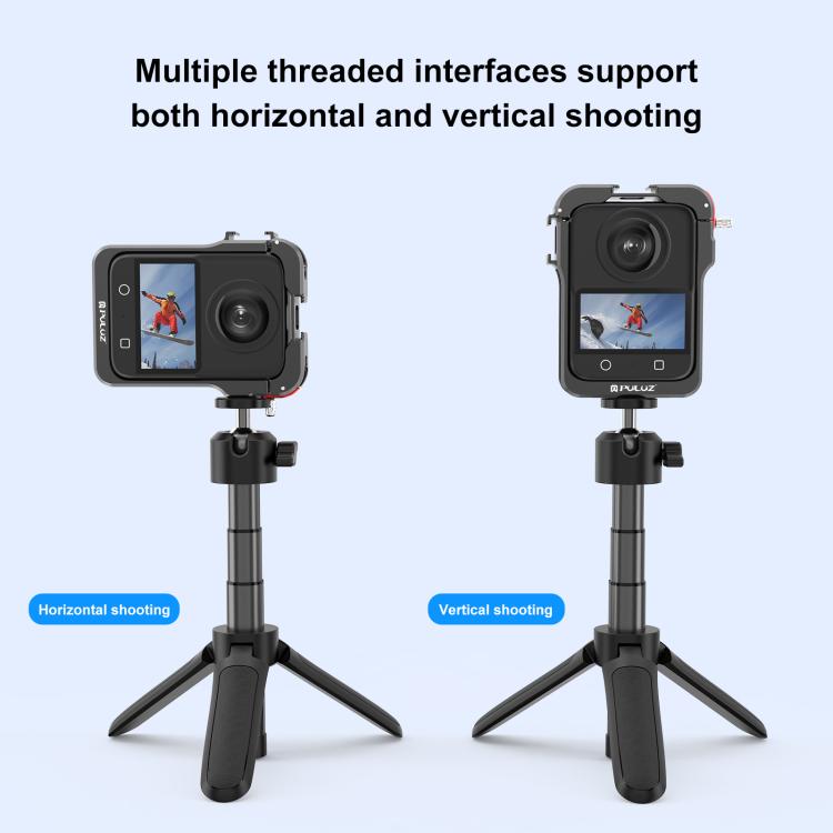 For DJI Osmo 360 PULUZ Aluminum Alloy Protective Cage Expansion Frame with Lens Cover, Protective Cage