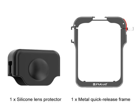 For DJI Osmo 360 PULUZ Aluminum Alloy Protective Cage Expansion Frame with Lens Cover, Protective Cage