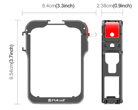 For DJI Osmo 360 PULUZ Aluminum Alloy Protective Cage Expansion Frame with Lens Cover, Protective Cage