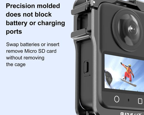 For DJI Osmo 360 PULUZ Aluminum Alloy Protective Cage Expansion Frame with Lens Cover, Protective Cage