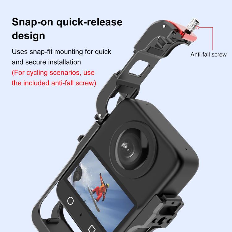 For DJI Osmo 360 PULUZ Aluminum Alloy Protective Cage Expansion Frame with Lens Cover, Protective Cage