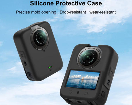 For DJI Osmo 360 PULUZ Silicone Body Protective Cover with Lens Cover, Body Cover with Lens Cover (Black), Body Cover with Lens Cover (Grey)