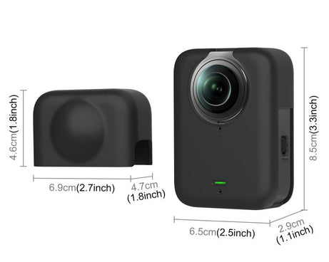 For DJI Osmo 360 PULUZ Silicone Body Protective Cover with Lens Cover, Body Cover with Lens Cover (Black), Body Cover with Lens Cover (Grey)