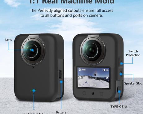 For DJI Osmo 360 PULUZ Silicone Body Protective Cover with Lens Cover, Body Cover with Lens Cover (Black), Body Cover with Lens Cover (Grey)