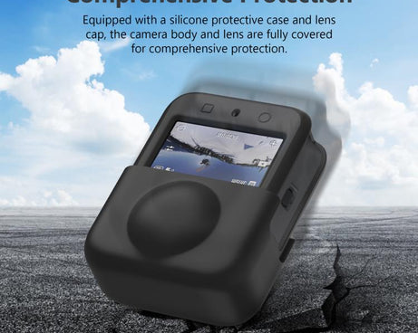 For DJI Osmo 360 PULUZ Silicone Body Protective Cover with Lens Cover, Body Cover with Lens Cover (Black), Body Cover with Lens Cover (Grey)
