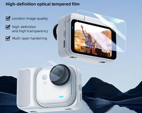 For Insta360 GO Ultra PULUZ 2 in 1 Screen + Lens Tempered Glass Film