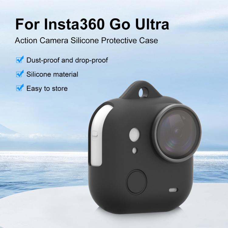 For Insta360 GO Ultra PULUZ Body Silicone Protective Cover with Lens Cap & Lanyards