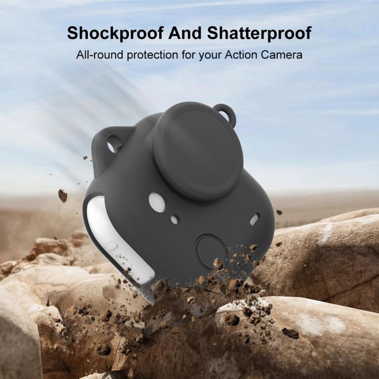 For Insta360 GO Ultra PULUZ Body Silicone Protective Cover with Lens Cap & Lanyards