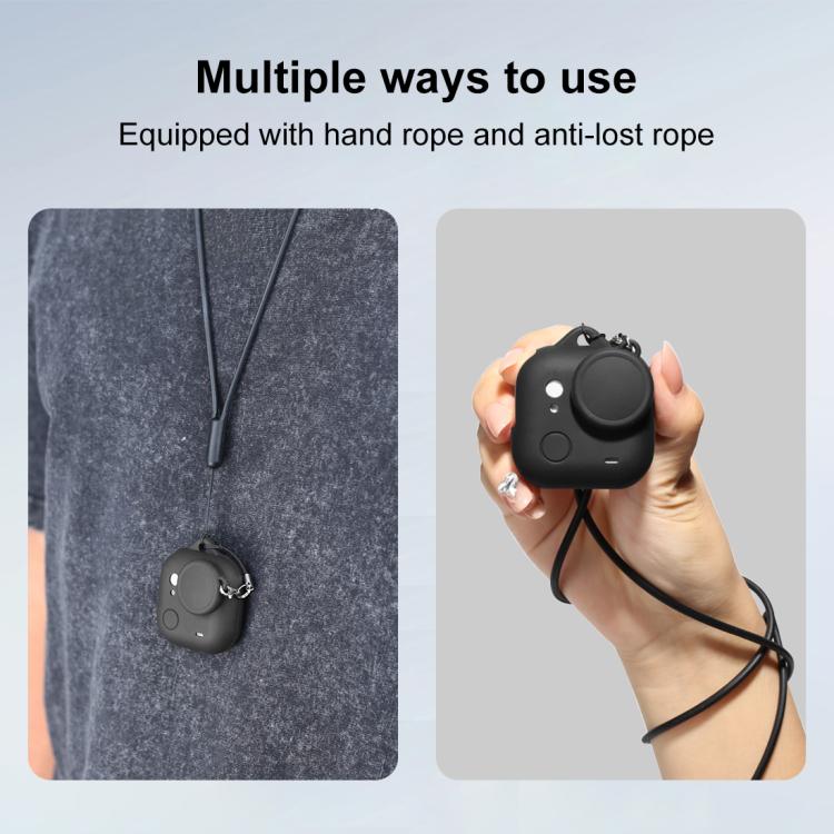 For Insta360 GO Ultra PULUZ Body Silicone Protective Cover with Lens Cap & Lanyards