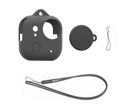 For Insta360 GO Ultra PULUZ Body Silicone Protective Cover with Lens Cap & Lanyards, Protective Cover (Black), Protective Cover (White), Protective Cover (Red)