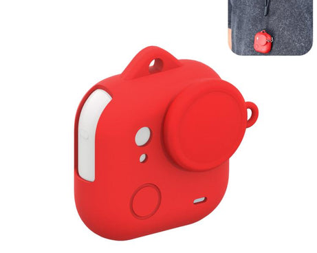 For Insta360 GO Ultra PULUZ Body Silicone Protective Cover with Lens Cap & Lanyards, Protective Cover (Black), Protective Cover (White), Protective Cover (Red)