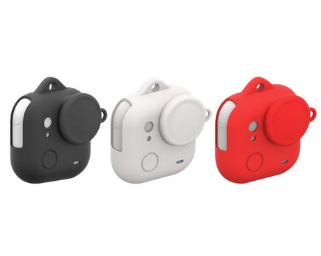 For Insta360 GO Ultra PULUZ Body Silicone Protective Cover with Lens Cap & Lanyards, Protective Cover (Black), Protective Cover (White), Protective Cover (Red)