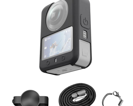 For DJI Osmo 360 PULUZ Silicone Protective Cover with Lens Cover & Lanyard