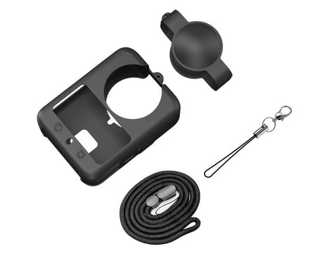 For DJI Osmo 360 PULUZ Silicone Protective Cover with Lens Cover & Lanyard