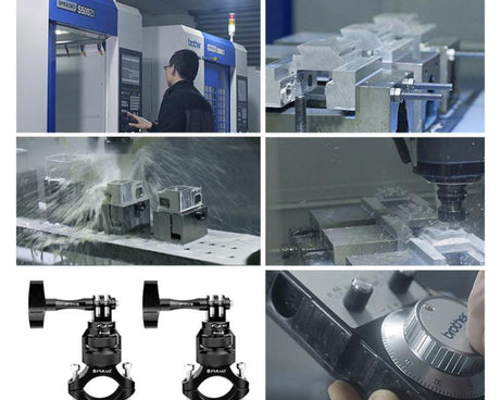 PULUZ 360 Degree Rotation MotorBike Aluminum Mount Handlebar Adapter with Screw for GoPro, Insta360, DJI and Other Action Cameras