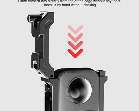 For Insta360 X3 PULUZ Metal Protective Cage Rig Housing Frame with Expand Cold Shoe Base & Tripod Adapter