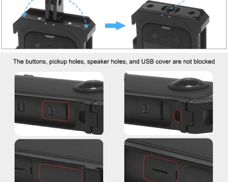 For Insta360 X3 PULUZ Metal Protective Cage Rig Housing Frame with Expand Cold Shoe Base & Tripod Adapter