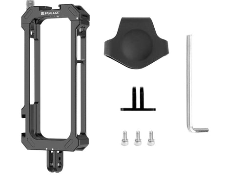 For Insta360 X3 PULUZ Metal Protective Cage Rig Housing Frame with Expand Cold Shoe Base & Tripod Adapter, For Insta360 X3