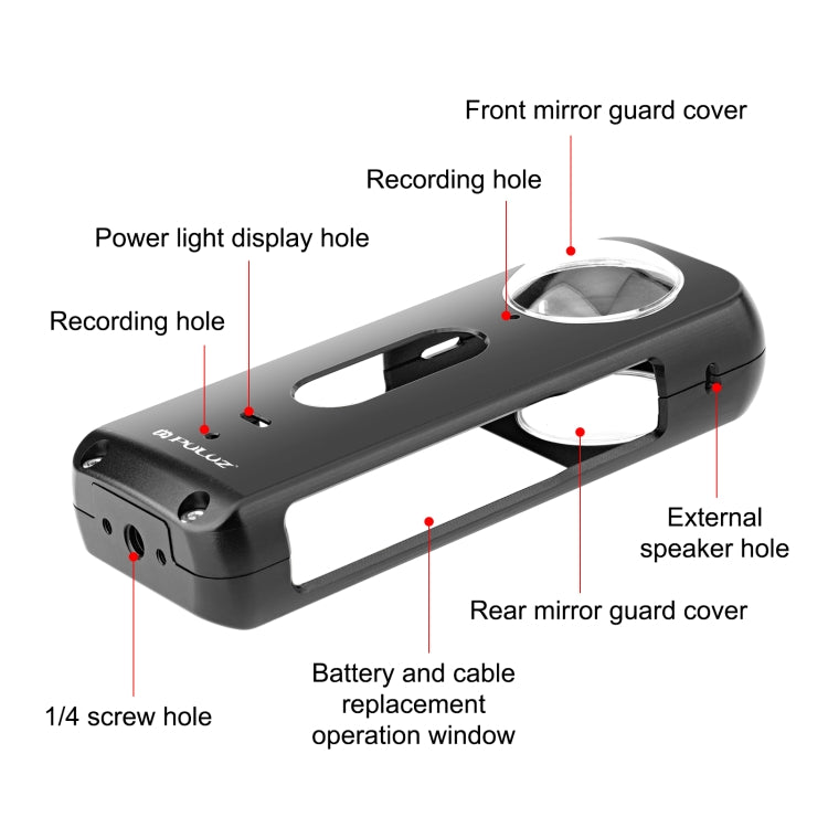 For Insta360 X3 PULUZ Metal Protective Cage Rig Housing Frame with Lens Protector