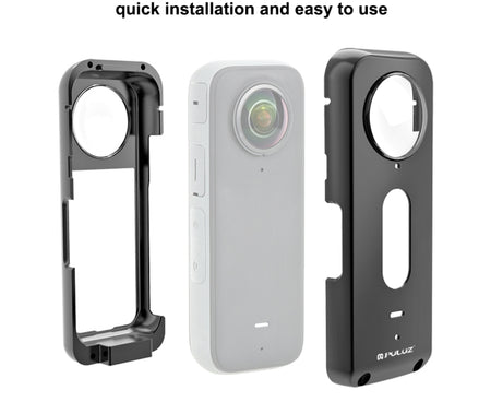 For Insta360 X3 PULUZ Metal Protective Cage Rig Housing Frame with Lens Protector