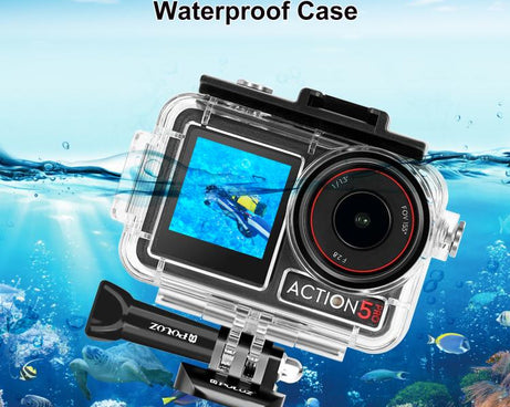 For DJI Osmo Action 5 Pro / 3 / 4 PULUZ 60m Underwater Waterproof Housing Diving Case with Cold Shoe & Buckle Basic Mount & Screw, For DJI Osmo Action 3 / 4 Waterproof Case