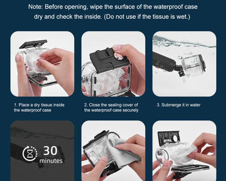 For DJI Osmo Action 5 Pro / 3 / 4 PULUZ 60m Underwater Waterproof Housing Diving Case with Cold Shoe & Buckle Basic Mount & Screw, For DJI Osmo Action 3 / 4 Waterproof Case