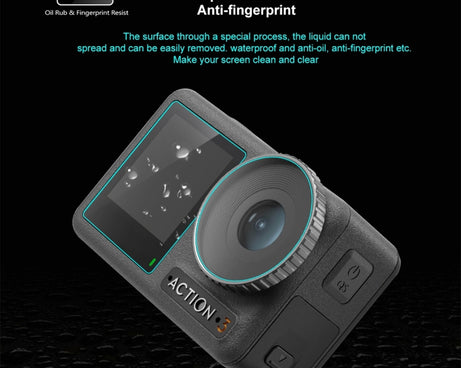 For DJI Osmo Action 3  PULUZ 3-in-1 Lens Front and Back Screen Tempered Glass Explosion-proof Film