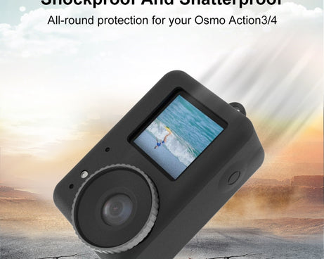 For DJI Osmo Action 4 / 3 PULUZ Silicone Protective Case with Lens Cap