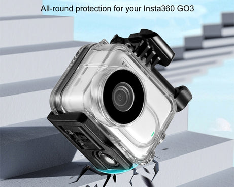 For Insta360 GO 3 PULUZ 60m Underwater Waterproof Housing Case with Base Adapter & Screw