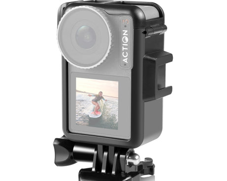 For DJI Osmo Action 4 / 3 PULUZ Vertical Plastic Protective Frame Cage with Cold Shoes