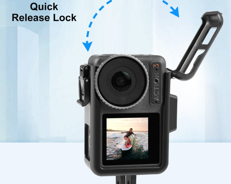 For DJI Osmo Action 4 / 3 PULUZ Vertical Plastic Protective Frame Cage with Cold Shoes