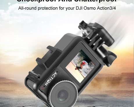 For DJI Osmo Action 4 / 3 PULUZ Vertical Plastic Protective Frame Cage with Cold Shoes