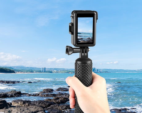 For DJI Osmo Action 4 / 3 PULUZ Vertical Plastic Protective Frame Cage with Cold Shoes