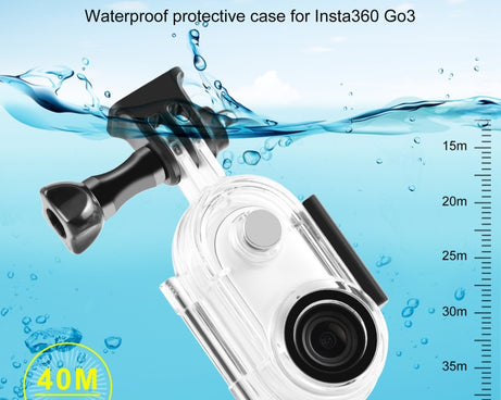 For Insta360 GO 3 PULUZ 40m Underwater Waterproof Housing Case with Base Adapter & Screw