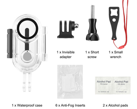 For Insta360 GO 3 PULUZ 40m Underwater Waterproof Housing Case with Base Adapter & Screw