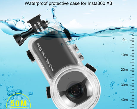 For Insta360 X3 PULUZ 50m Waterproof Sealed Diving Case, Invisible Dive Case